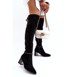 S.Barski Női térd feletti magassarkú csizma D&amp;A MR870-65 fekete 3