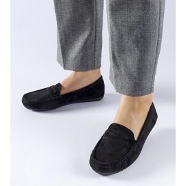 Fekete mokaszinok Cellarengo öko-velúrból 1