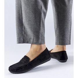 Fekete mokaszinok Cellarengo öko-velúrból 2