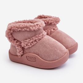 Gyermek tépőzáras hócsizma Pink Unitia rózsaszín 1