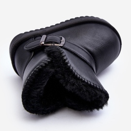 Gyermek Eco bőr hócsizma pánttal, fekete Orinor 1