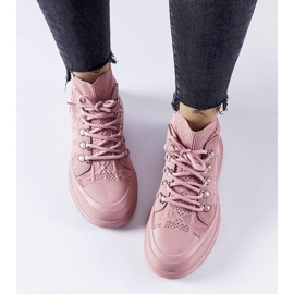 Rózsaszín Casalma magasszárú szövet tornacipő 1