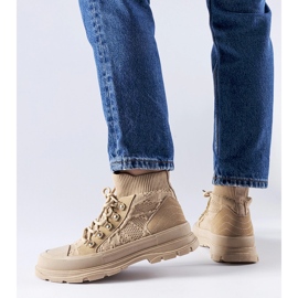 Bézs magas szárú szövet cipők a Casalmától 1