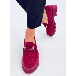Ralfes Maroon női velúr mokaszinok piros 2