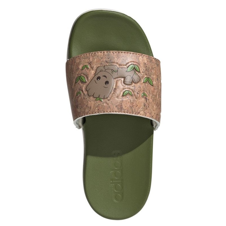 Adidas Adilette Comfort Jr ID8029 papucs zöld 2