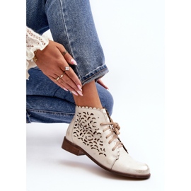 Zazoo 2871 női áttört, fűzős bokacsizma, arany, szálcsiszolt aranysárga 1