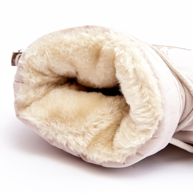 Seastar Női Platform hócsizma fűzéssel, bézs 4