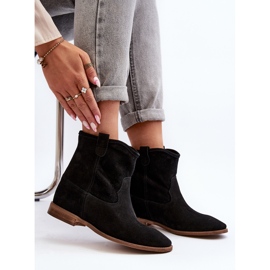 Zazoo 2326 női velúr bebújós bokacsizma, fekete 1