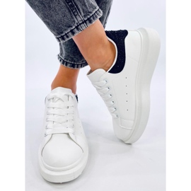 Parkss WHITE/BLACK platformos tornacipő strasszokkal fehér 1