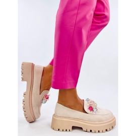 Stefani Beige platformos naplopók kövekkel bézs 2