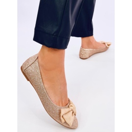 Elegáns Betzi Champagne csillogó balerinák aranysárga 2