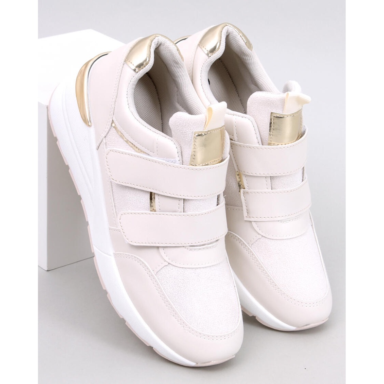 Moulton Beige ék alakú tornacipő tépőzárral bézs 1