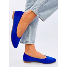 Keys Sky Blue bőr talpbetétes balerinák kék 1