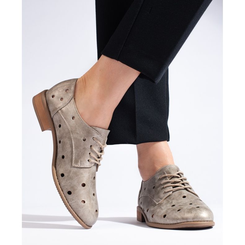 Daszyński arany áttört női cipő aranysárga 1