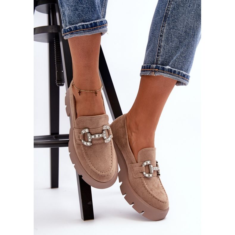 Női mokaszin díszítéssel bézs Ellise 2