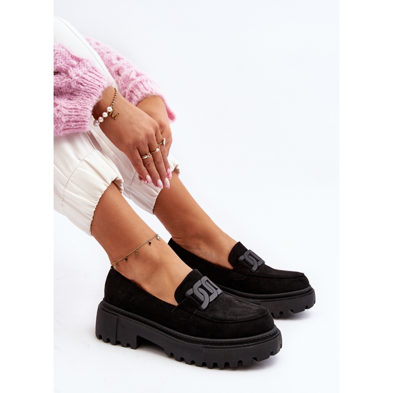 Női mokaszin fekete Mevre lánccal 2 Női mokaszin fekete Mevre lánccal 2