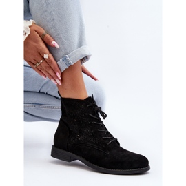 S.barski HY66-136 mintás női bokacsizma, fekete 1