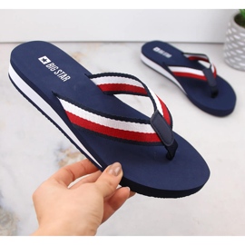 Női sötétkék ékflip-flop Big Star LL274779 1