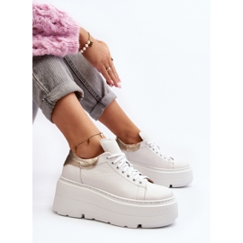 Zazoo 10165 női sportcipő masszív platformon, fehér 1