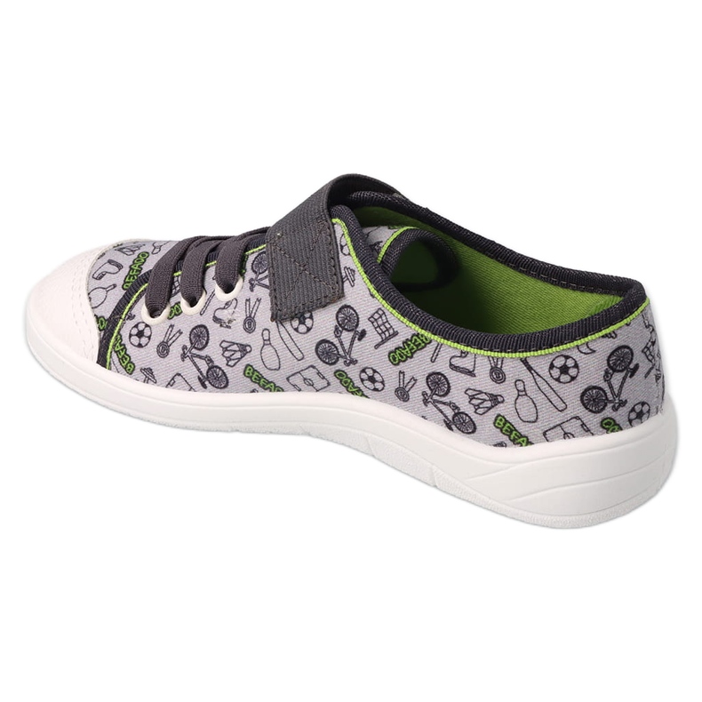 Befado gyerekpapucs tépőzárral 351Y028 szürke/zöld 1