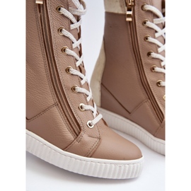 Zazoo 3081 női bőr cipők, bézs 2