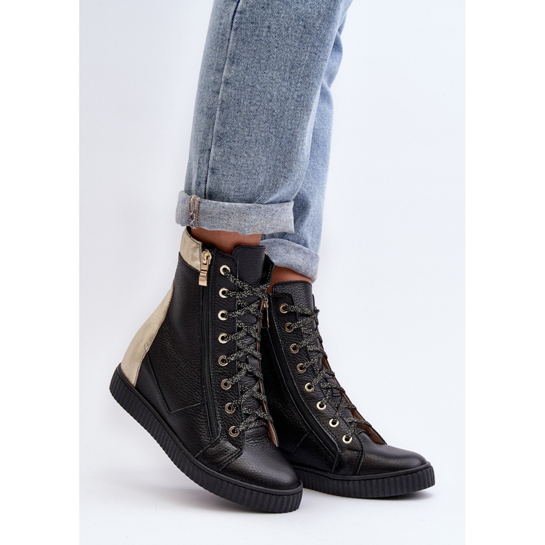 Zazoo 3081 női bőr cipők, fekete 1