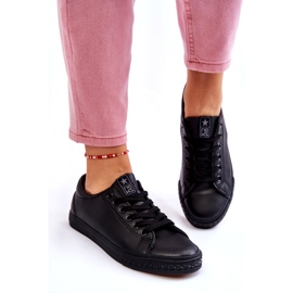 News Női bőr kötött klasszikus fekete cipők 5