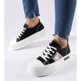 Fekete és ezüst színű Lawton platform tornacipő 2