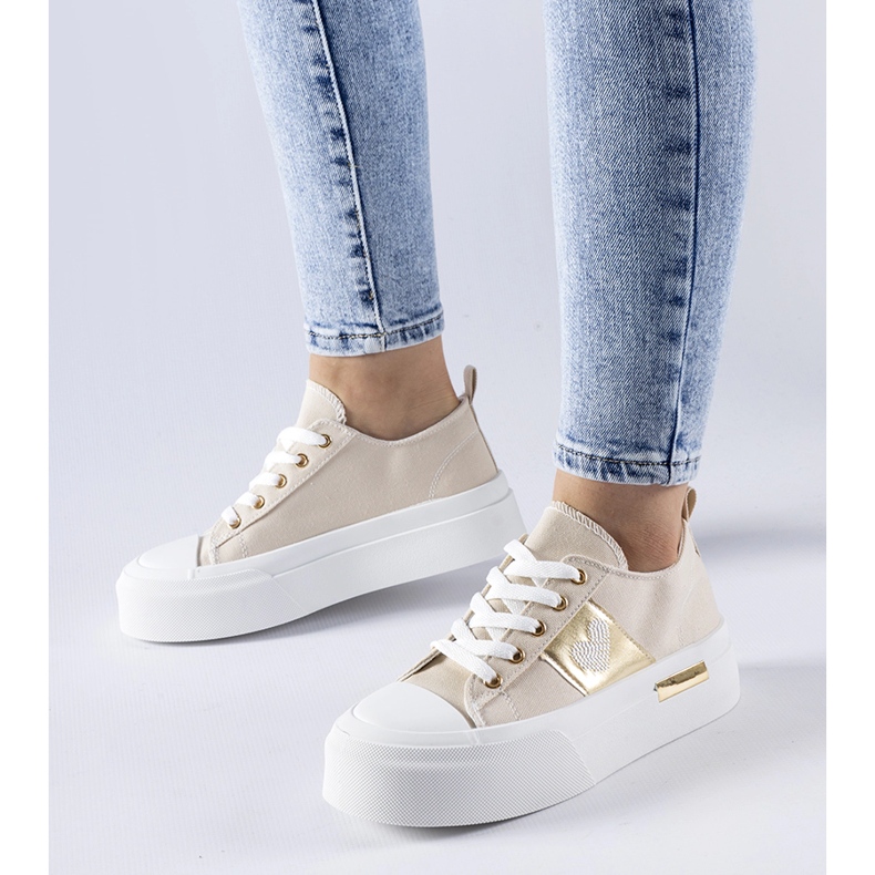 Bézs és arany színű Lawton platform tornacipő 1