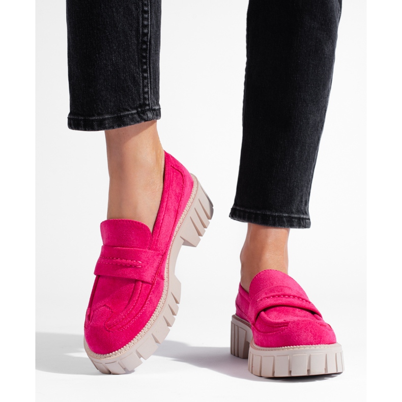 Női rózsaszín velúr cipő 2