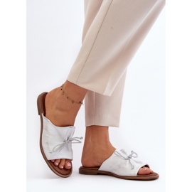 Zazoo 2659 női bőr papucs ezüst 2