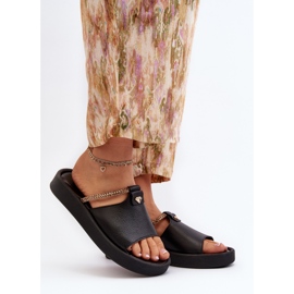 Zazoo 2896 női bőr papucs, fekete 2