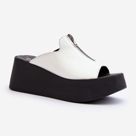 Zazoo 2916 női papucs masszív platformon, cipzárral, fehér 1 Zazoo 2916 női papucs masszív platformon, cipzárral, fehér 1