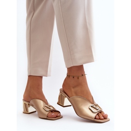 Elegáns női magassarkú papucs Laura Messi 2771 arany aranysárga 1