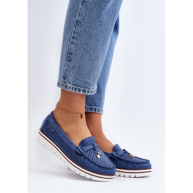 Női áttört mokaszin kék Twista 2