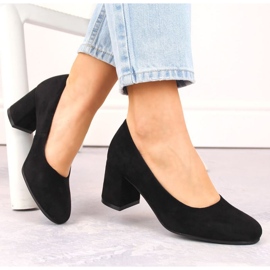 Potocki W WOL207A velúr pumpák, fekete 2