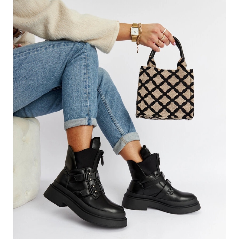 Fekete Glen platformos bokacsizma 1