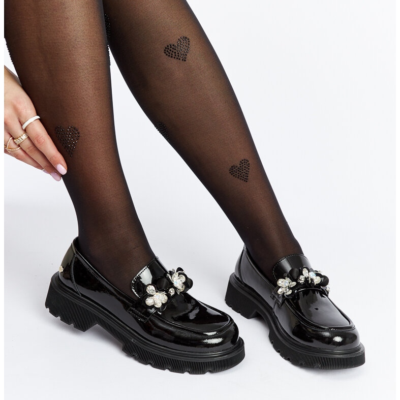 Fekete lakkbőr mokaszin Goe NN2N4200 1