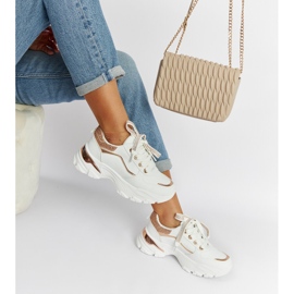 Masszív fehér tornacipő Euklidész strasszokkal 1