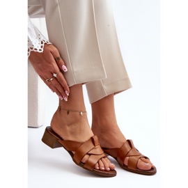 Zazoo 40236 női bőr papucs alacsony sarkú barna 1