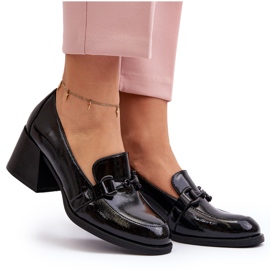 Vinceza Fekete Patent magassarkú cipő Nireva 12