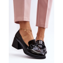 Vinceza Fekete Patent magassarkú cipő Nireva 1