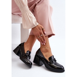 Vinceza Fekete Patent magassarkú cipő Nireva 2