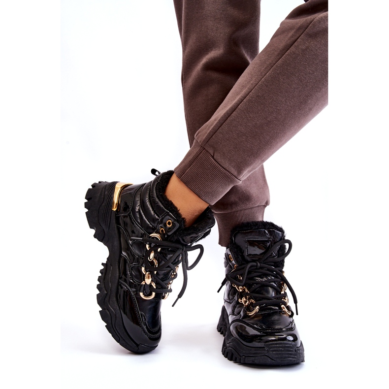 Női szigetelt sportcipő túrázó csizma arany láncfekete 5