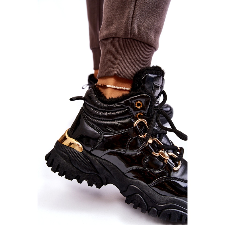 Női szigetelt sportcipő túrázó csizma arany láncfekete 7