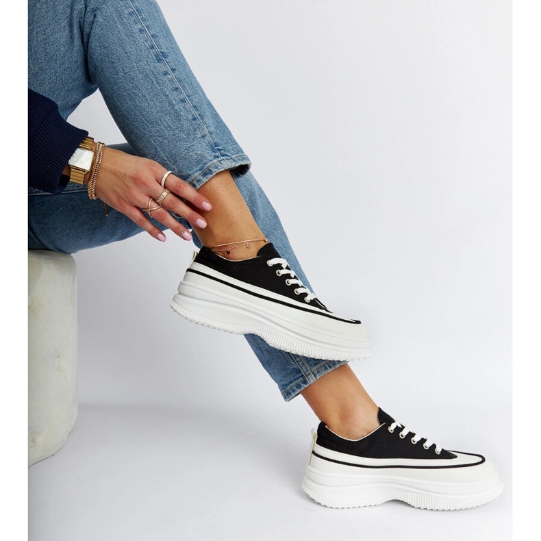 Fekete Plesio platform tornacipő 2