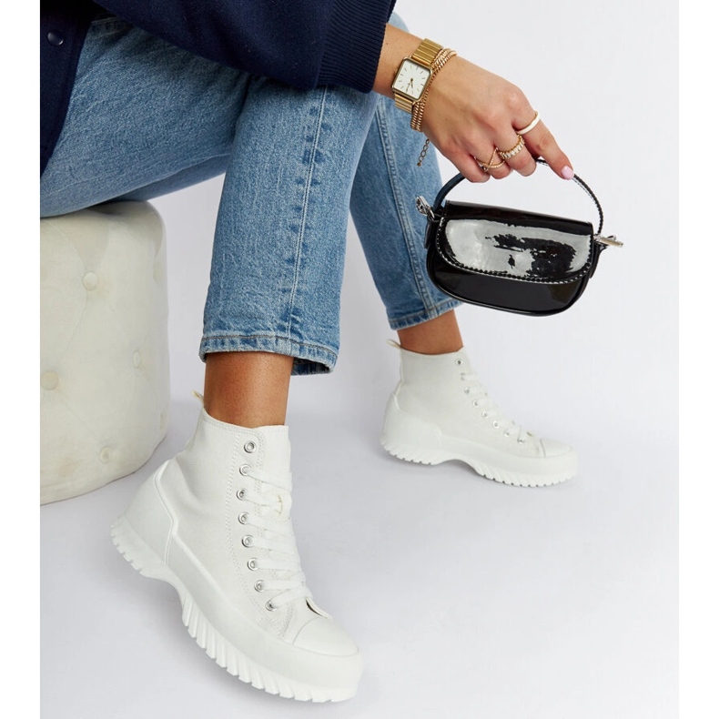 Fehér Ronchis magas szárú tornacipő 2