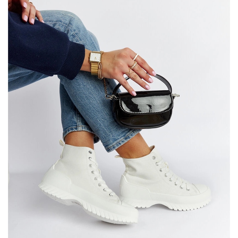 Fehér Ronchis magas szárú tornacipő 1