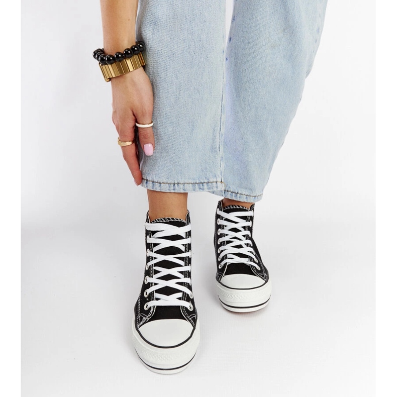 Puglia fekete magas szárú tornacipő 1