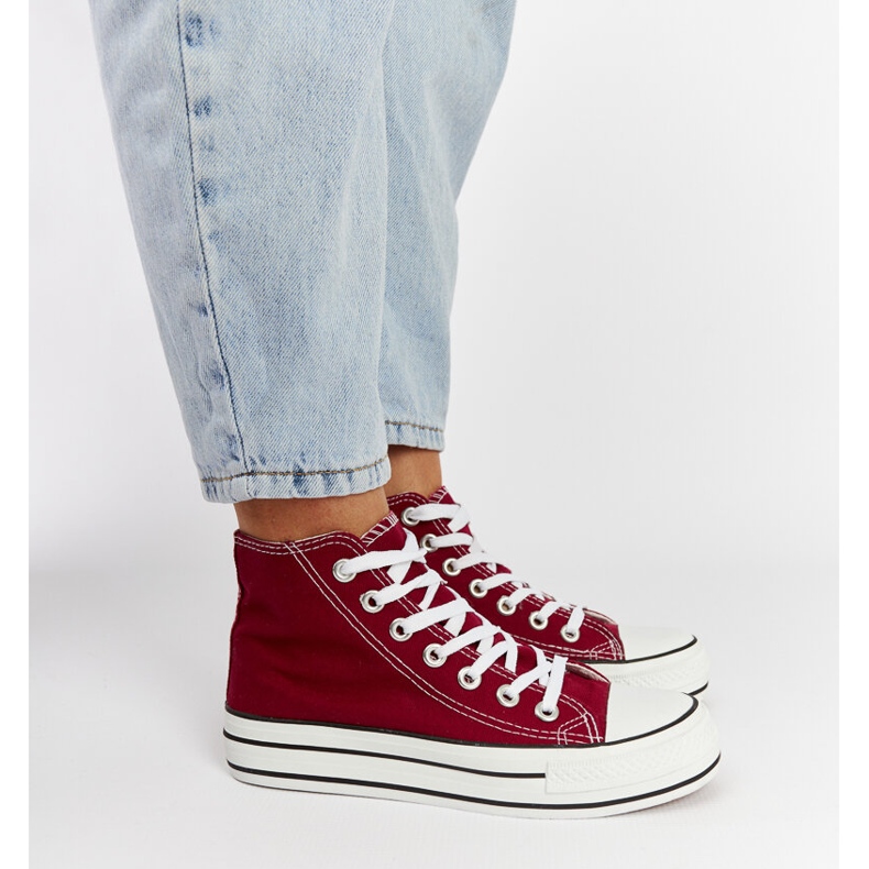 Puglia bordó magas szárú tornacipő piros 2